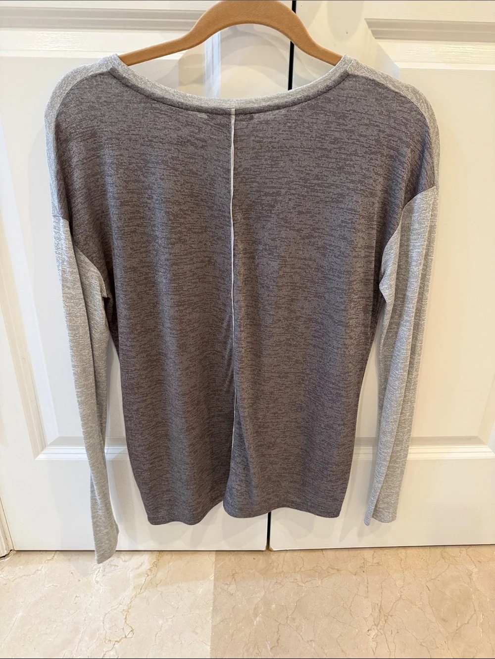 Vince Two-Tone Gray Crewneck Top